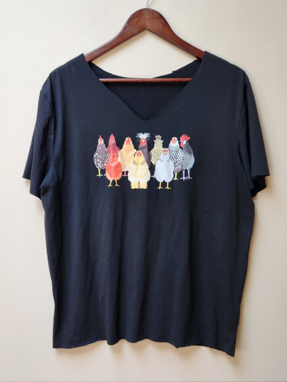 5/$25 Chicken + Rooster black novelty t shirt
